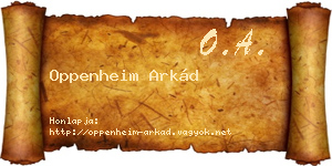 Oppenheim Arkád névjegykártya